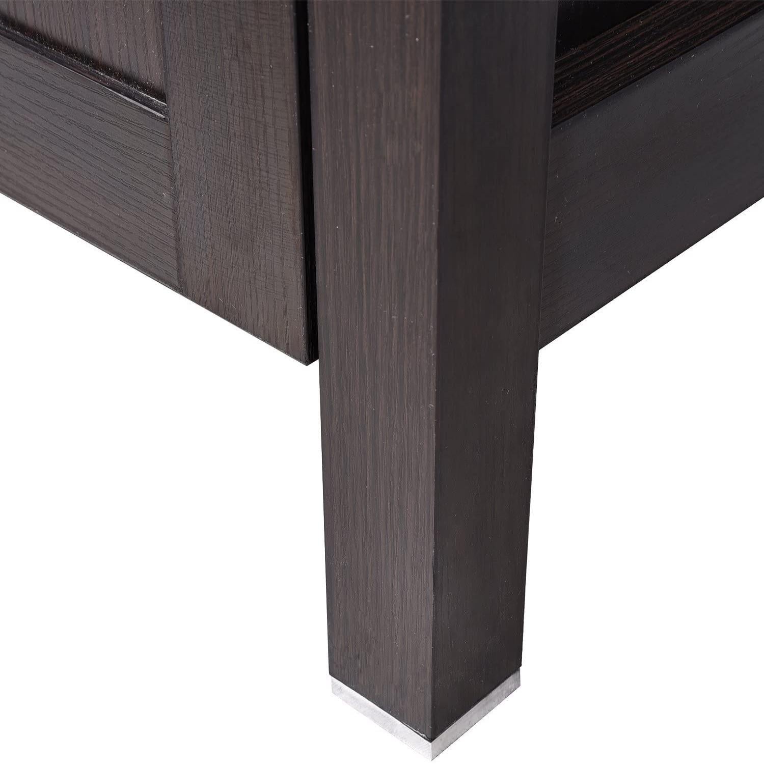 Details display of Elecwish 24''Black & Brown Wood Bathroom Vanity HW1120 foot