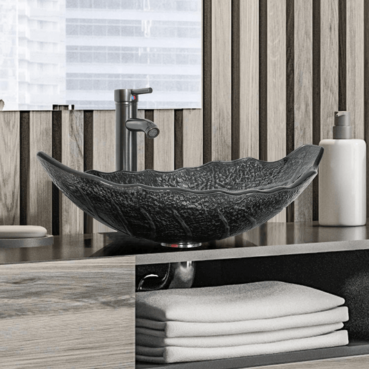 Silver Leaf Shaped Bathroom Sink-BA008