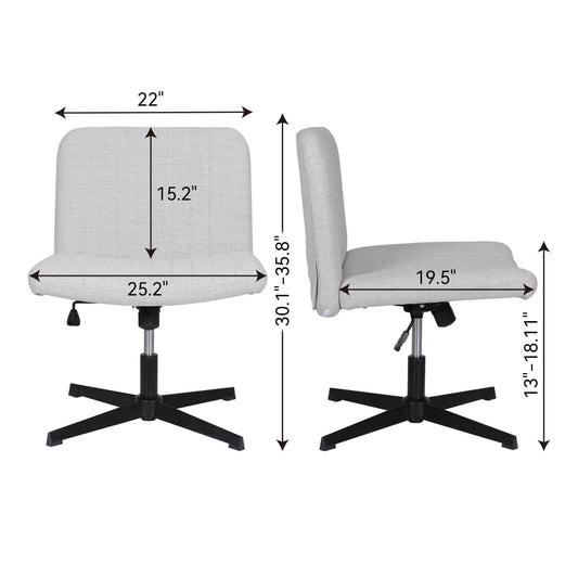 Armless Desk Chair No Wheels with Extra Wide OC201