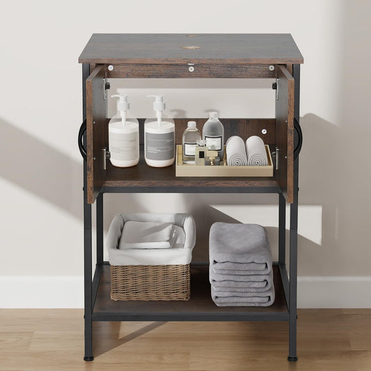 Dark Brown Vanity with Double Storage BA029