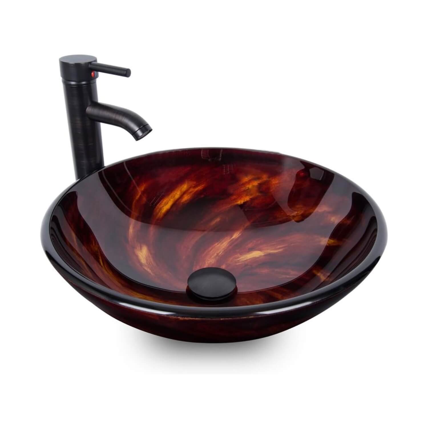 Elecwish red glass sink