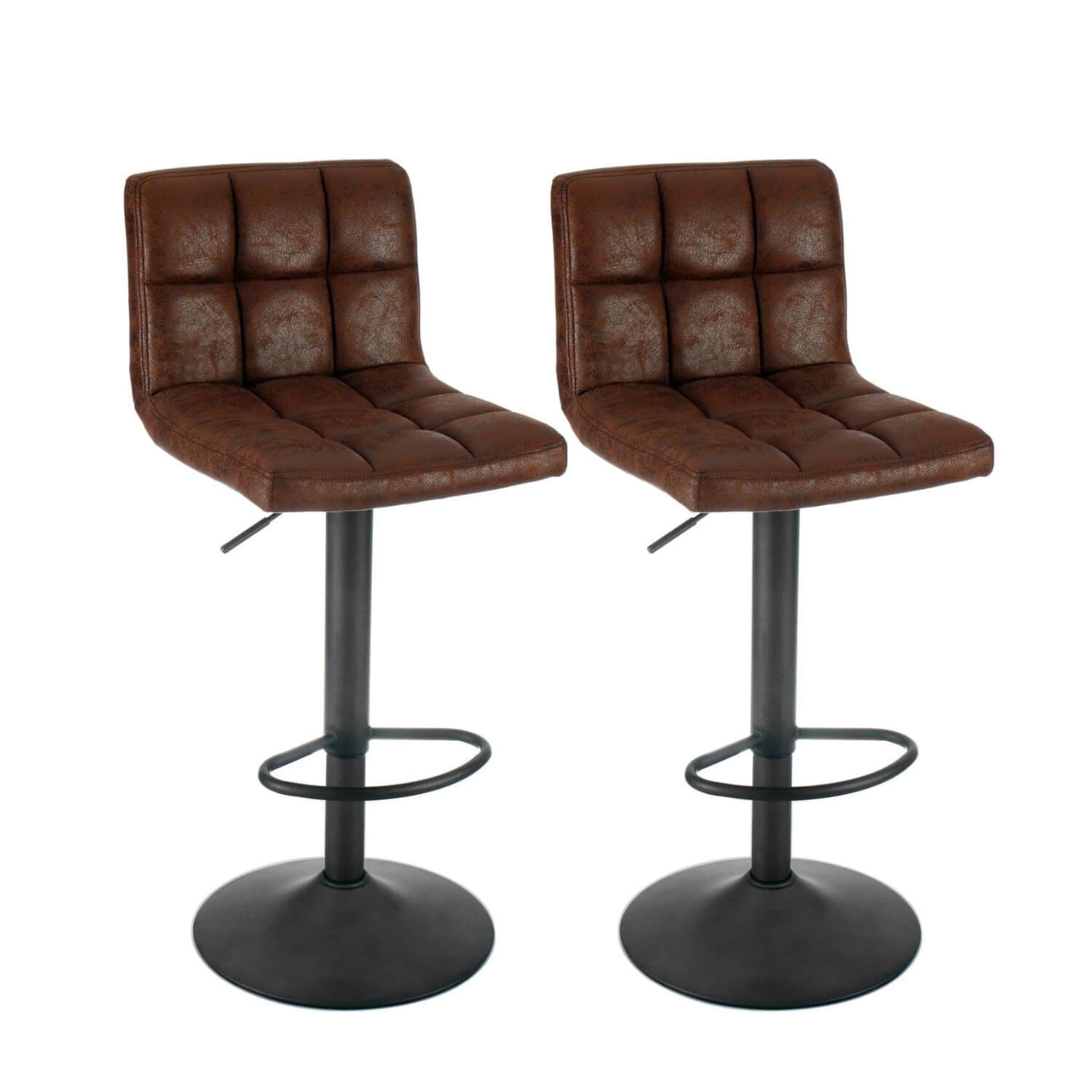 Set of 2 Deerskin Brown Bar Stools OW004