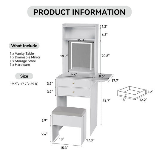 Small Makeup Vanity Desk Set IF018