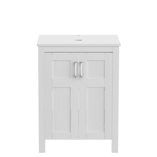 Elecwish White Double Doors Vanity Set (No Mirror)