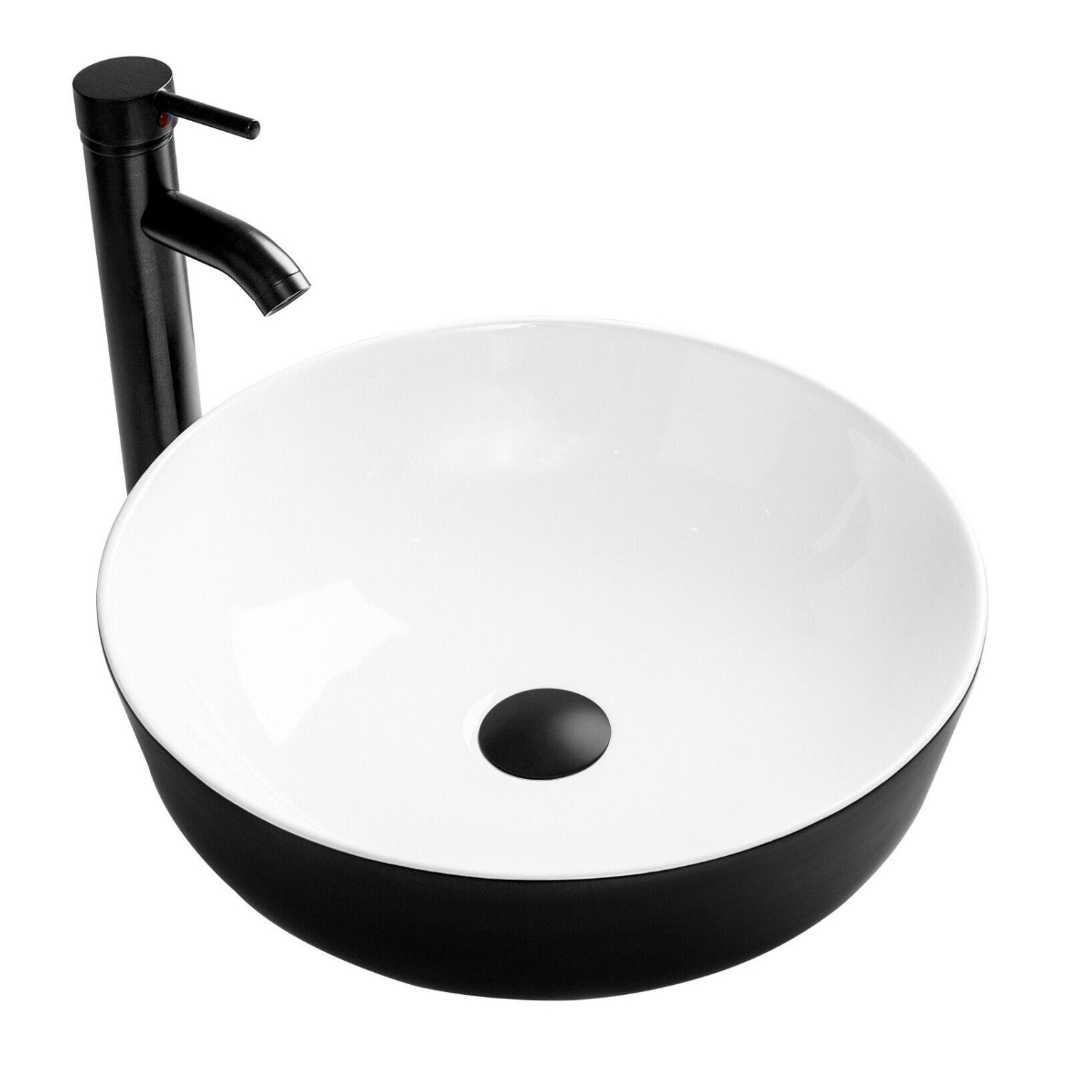 Elecwish Round Black and White Sink