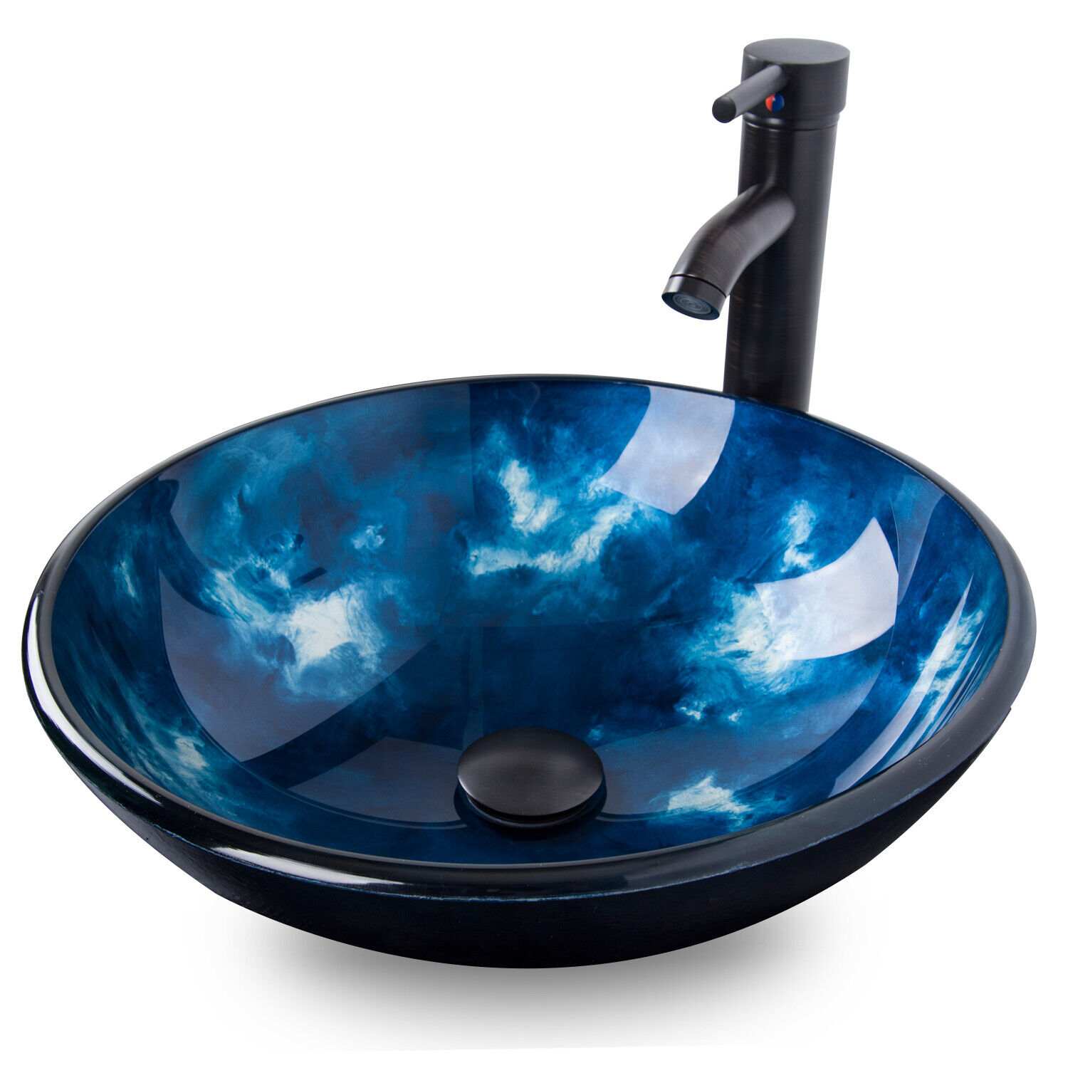 Elecwish Round Ocean Blue Sink