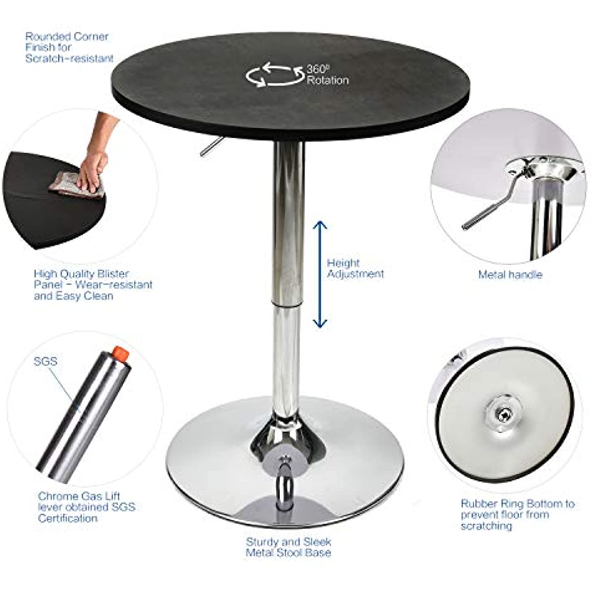 Elecwish black bar table descriptions in detail