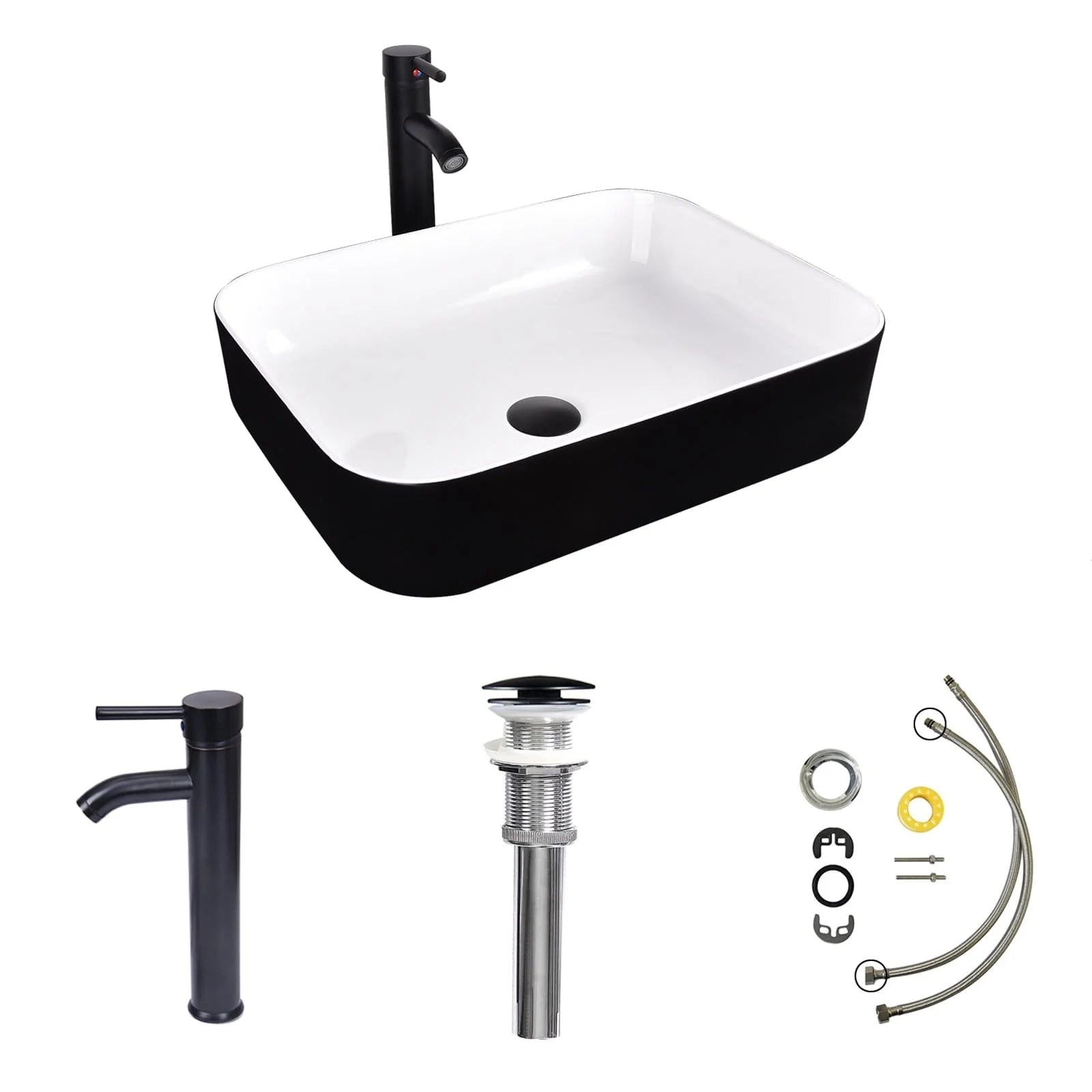 Elecwish black ceramic sink included parts