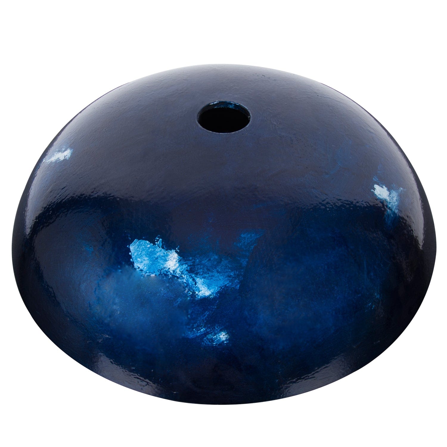 Bottom view of Elecwish Artistic Vessel Sink Bathroom Glass Bowl Faucet Drain Combo,Ocean Blue