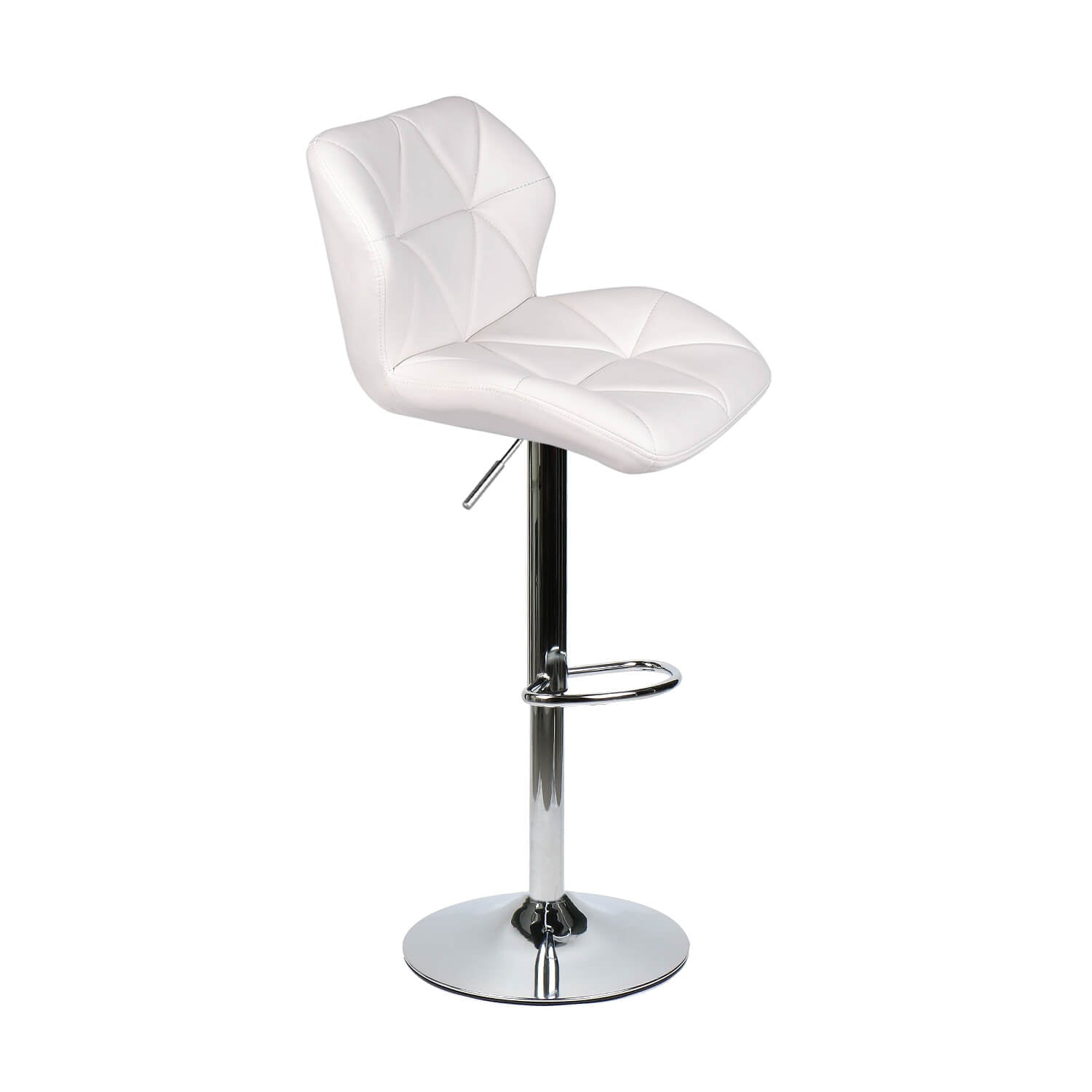 Side view of Elecwish white bar stool OW001