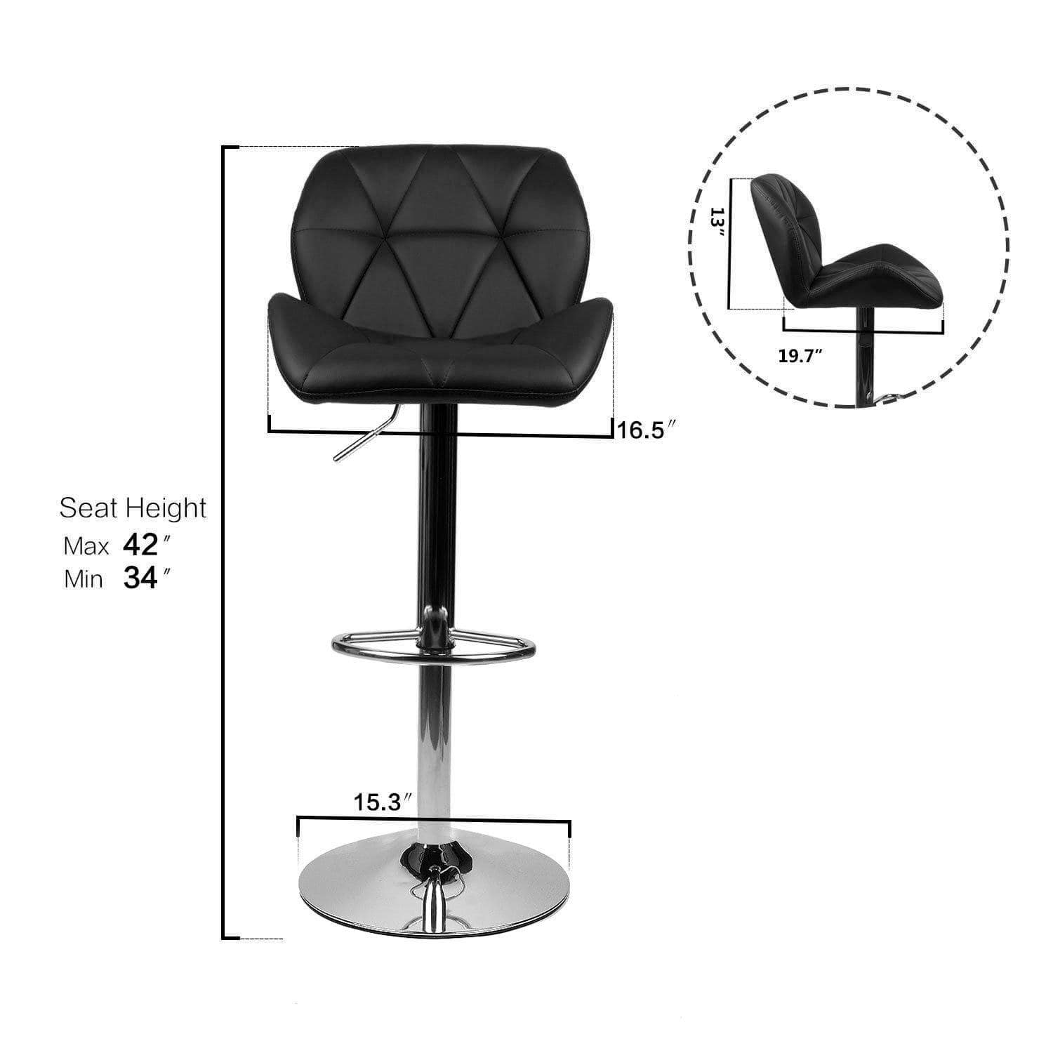 Barstools(Set of 2) Dimensional Drawing