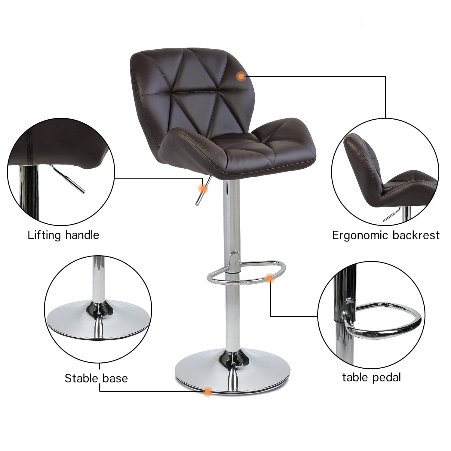 Four features of Elecwish Barstools Set of 2 Bar Stools OW001