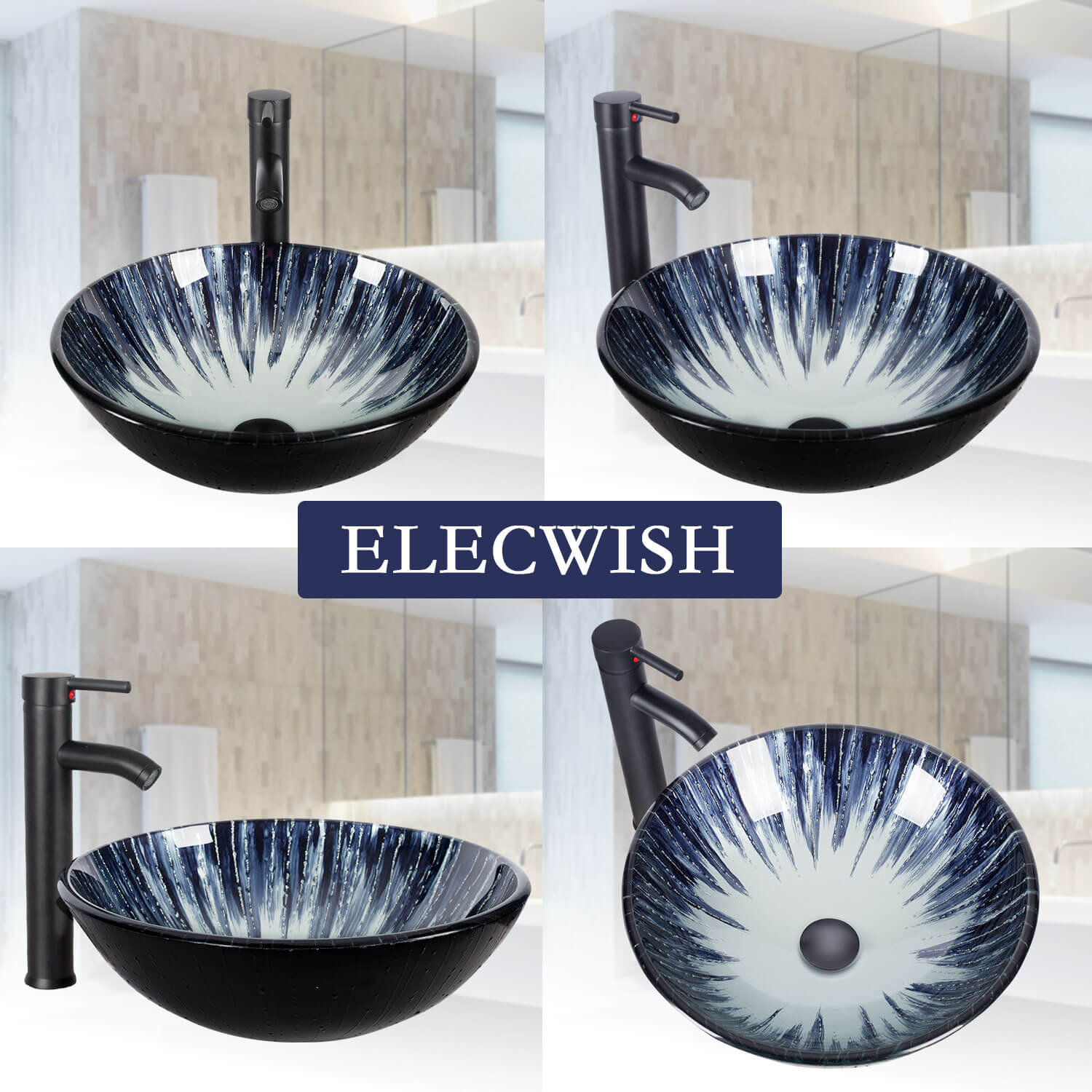 Elecwish patterened round sink BG1003