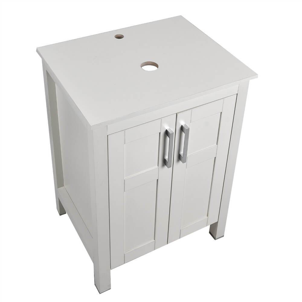 Above view of Elecwish White Double Doors Bathroom Vanity HW1120-WH