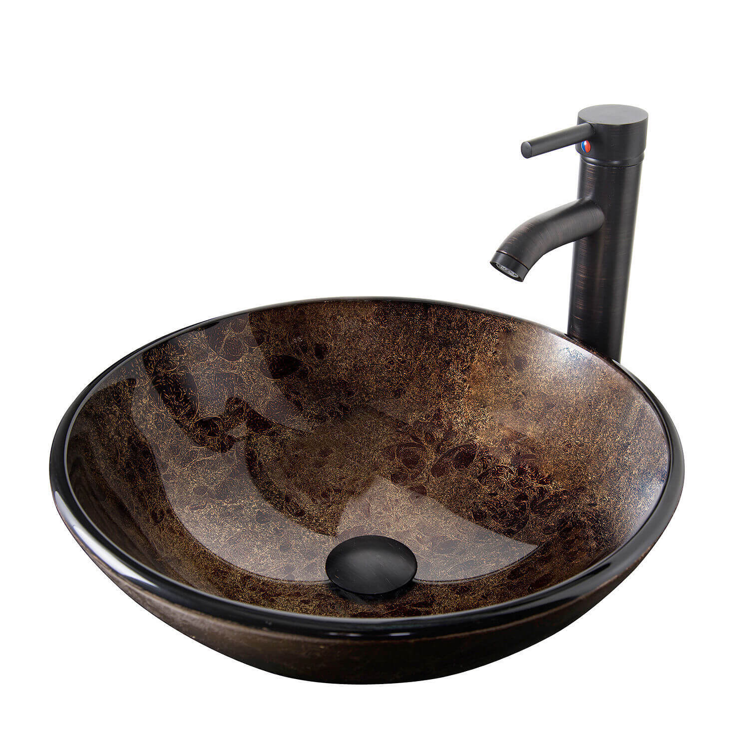 Elecwish brown glass basin vessel sink BA20062