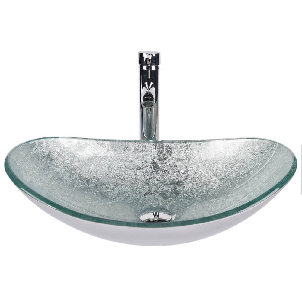 Elecwish silver boat glass sink GB0005-SI