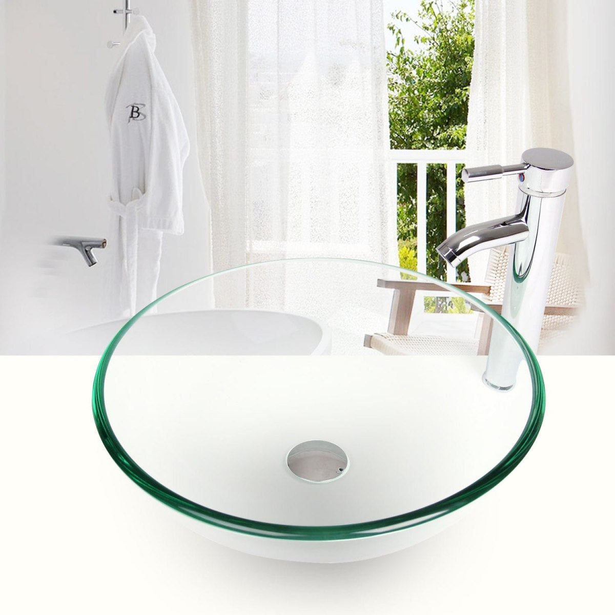 Elecwish glossy glass sink