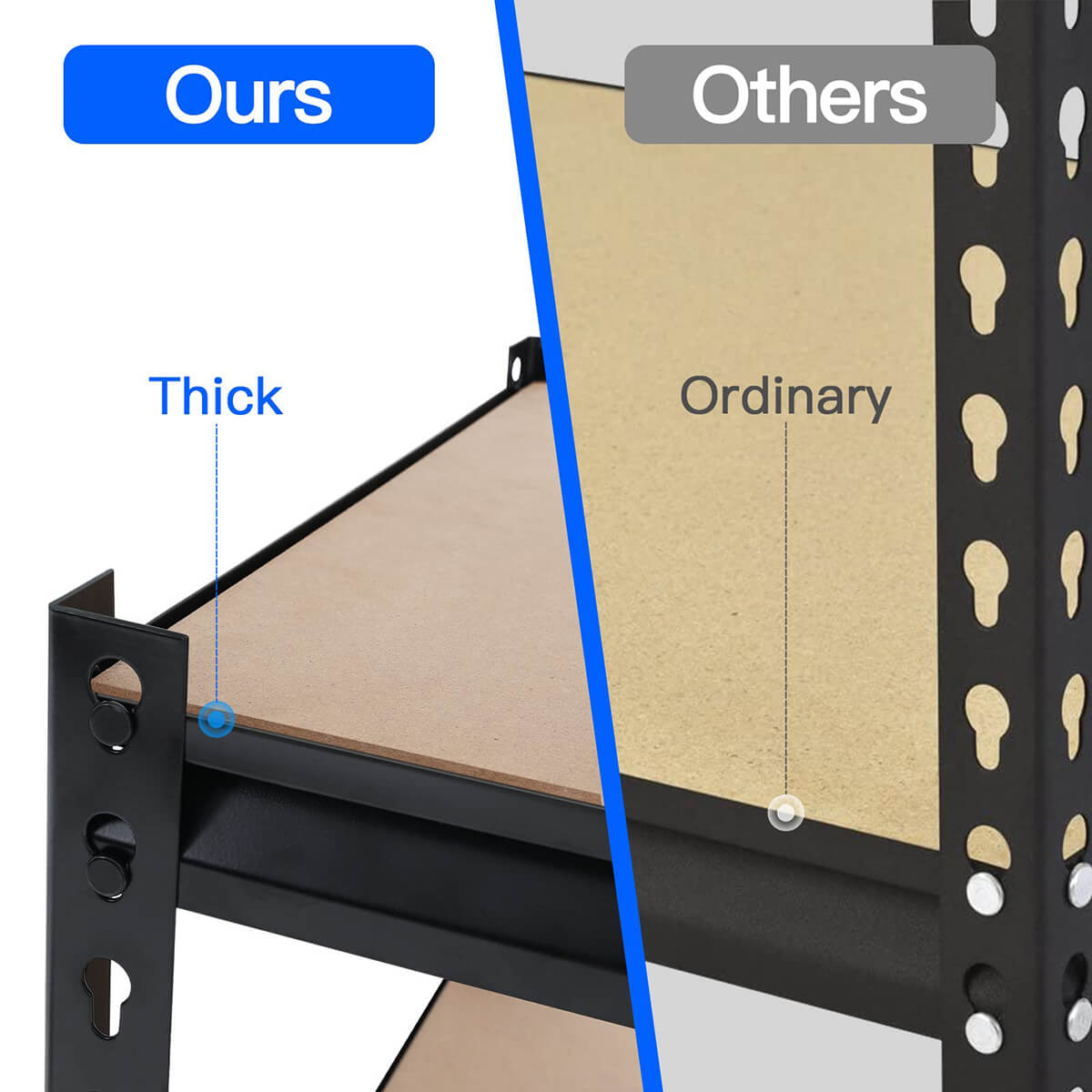 Elecwish 5-Tier Storage Shelves Adjustable TH715 is thicker than others 